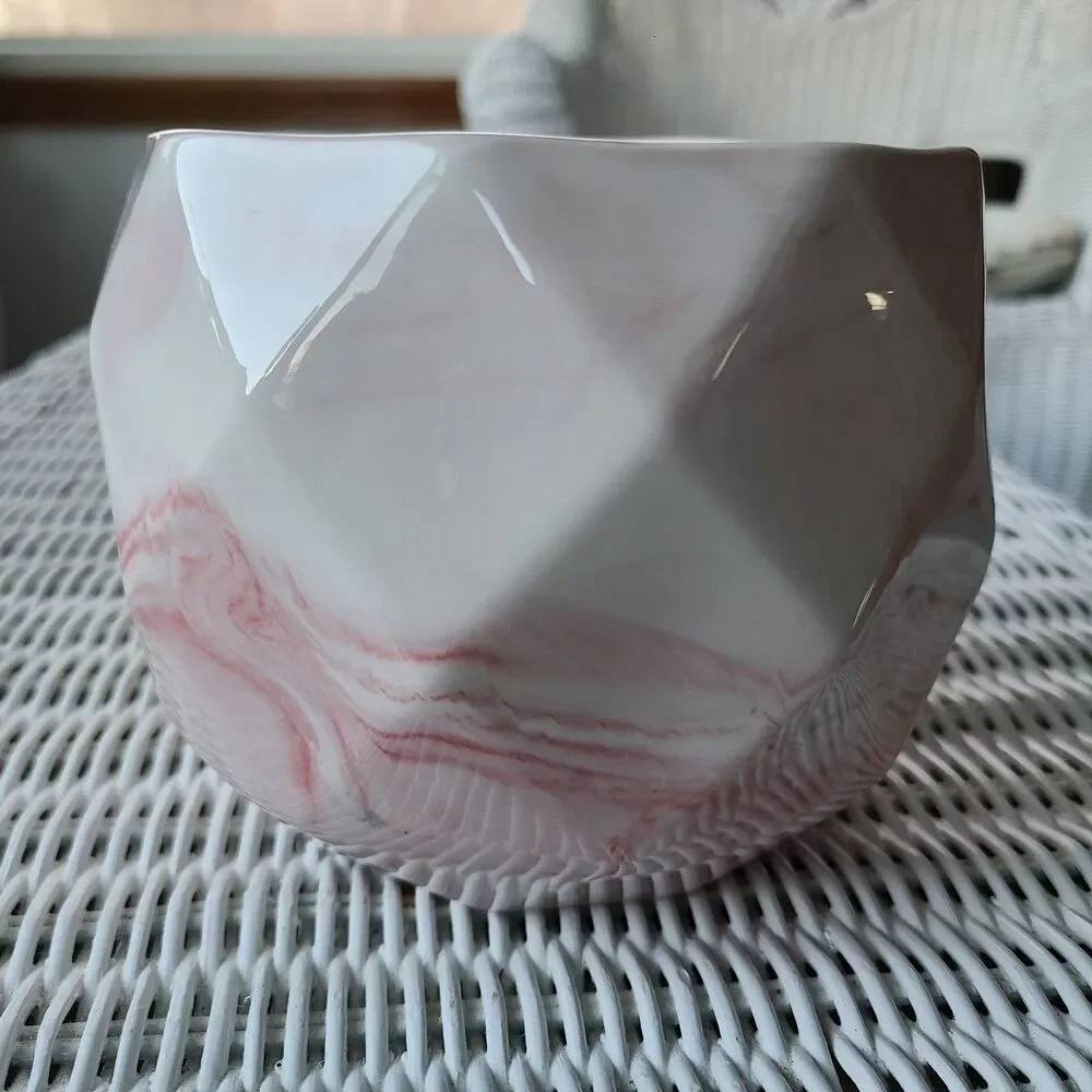 Marble Look Designer Ceramic Planter Vase Floral Foliage Pot Valentine's Day
